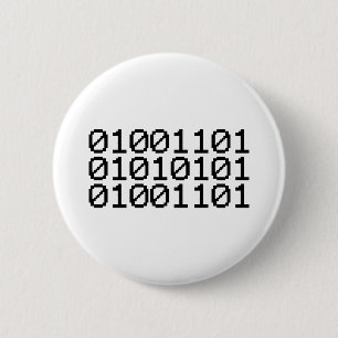 BINARY MUM 6 CM ROUND BADGE