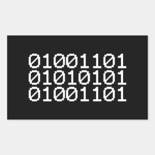 BINARY MUM RECTANGULAR STICKER