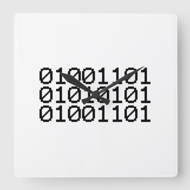 BINARY MUM SQUARE WALL CLOCK (Front)