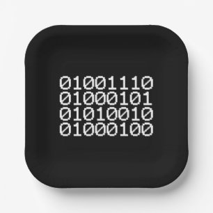 BINARY NERD PAPER PLATE