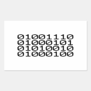 BINARY NERD RECTANGULAR STICKER