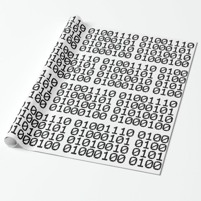 BINARY NERD WRAPPING PAPER (Unrolled)