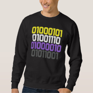 Binary Number With Enby Flag Color Nonbinary LGBT Sweatshirt