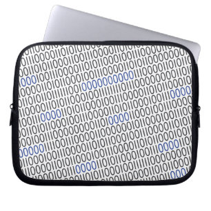 Binary Numbers Pattern Blue Grey on any Colour Laptop Sleeve
