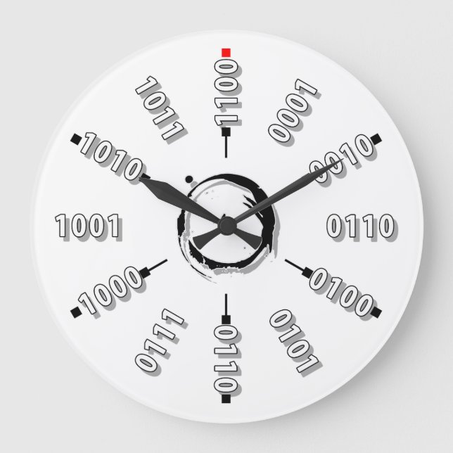 Binary Numerals Large Clock (Front)