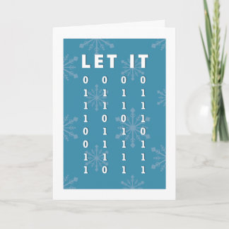 Binary Snow Holiday Greeting Card Folded