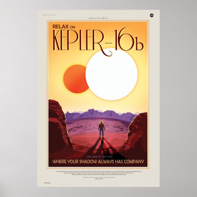 Binary Star System Astronaut on Exoplanet Kepler 1 Poster (Front)