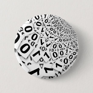 BINARY SYSTEM 6 CM ROUND BADGE