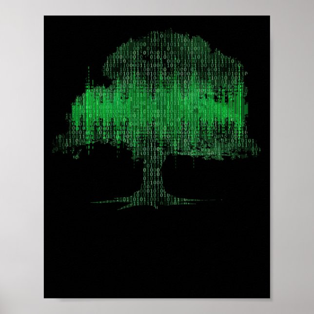 Binary Tree Coding Computer Programmer Poster (Front)