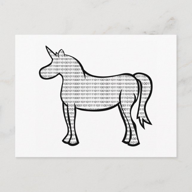 Binary Unicorn Postcard (Front)