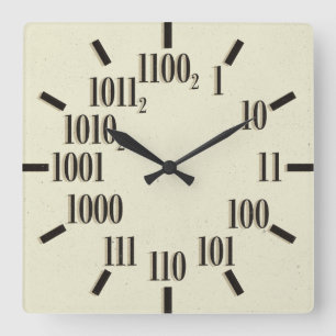 Binary Wall Clock, Square Clock