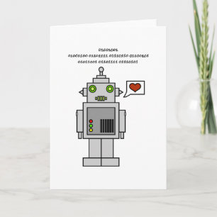 Binary with Robot - I love you Holiday Card
