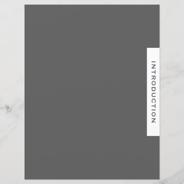 Binder Section Divider | Introduction | Grey (Front)