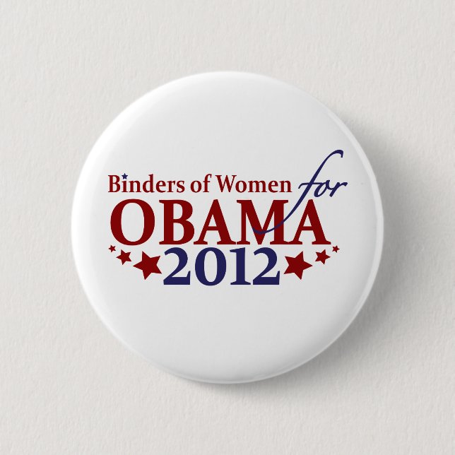 Binders of Women for Obama 2012 6 Cm Round Badge (Front)