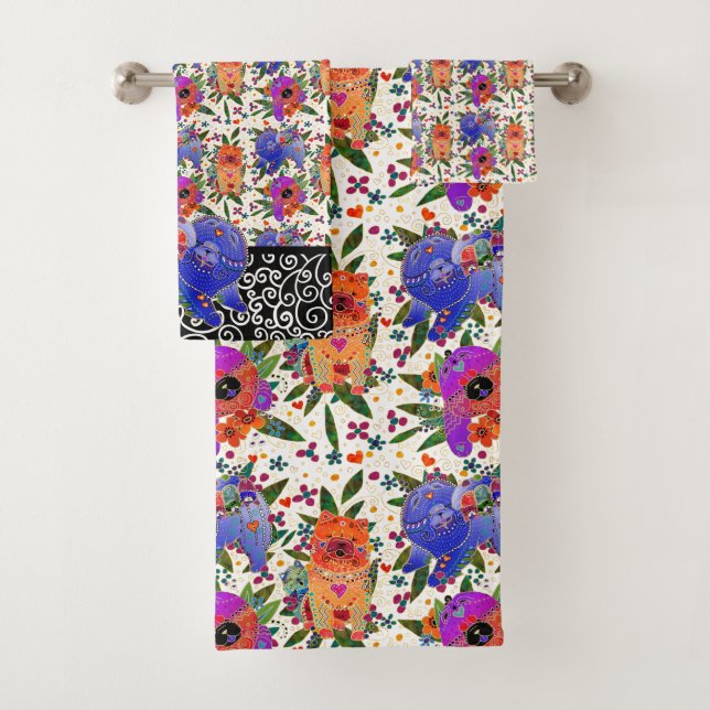 BINDI CHOWS towel set - choose background (Insitu)