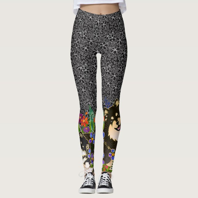 BINDI LAPPY Finnish Lapphund designer leggings (Front)
