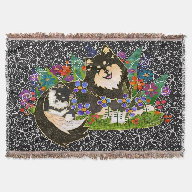 BINDI LAPPY Finnish Lapphund woven tapestry throw Blanket (Front)