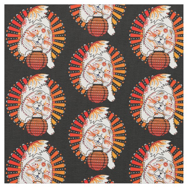 BINDI MI TANG -  Chow - Year of the Dog fabric (Close Up)