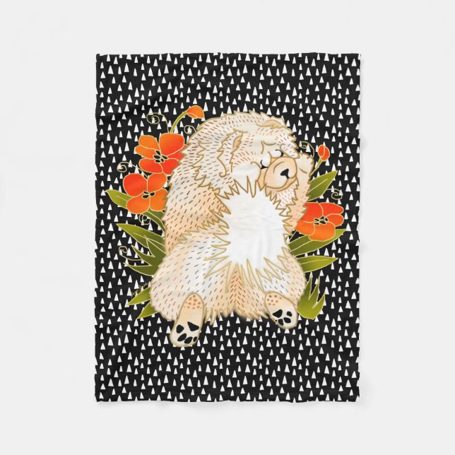 BINDI MINGSIE cream chow fleece blanket - 3 sizes (Front)