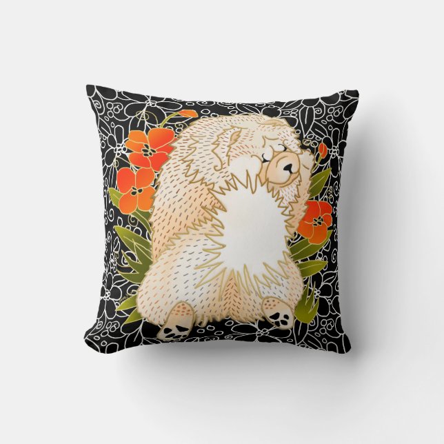 BINDI MINGSIE -cream chow pillow-right/left facing Cushion (Front)