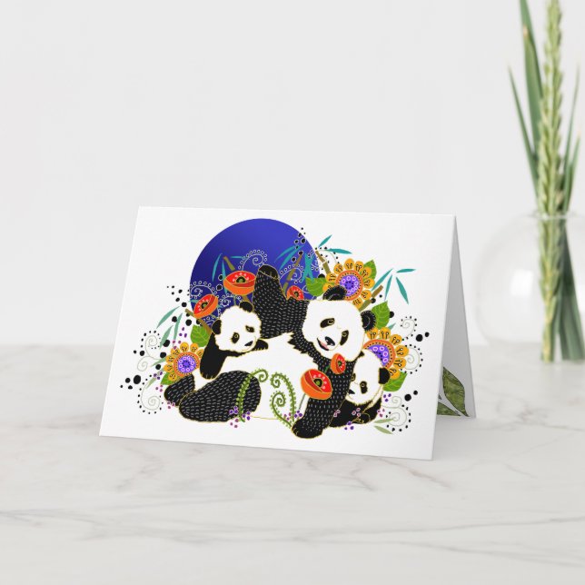 BINDI PANDAS - customise background Card (Front)