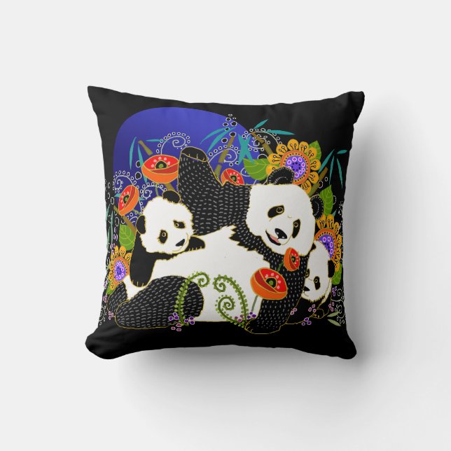 BINDI PANDAS pillow-change background colour Cushion (Front)