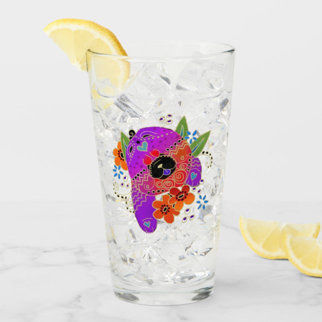 BINDI ROUGH CHOW 16 oz glass-design front & back Glass (Front Ice)