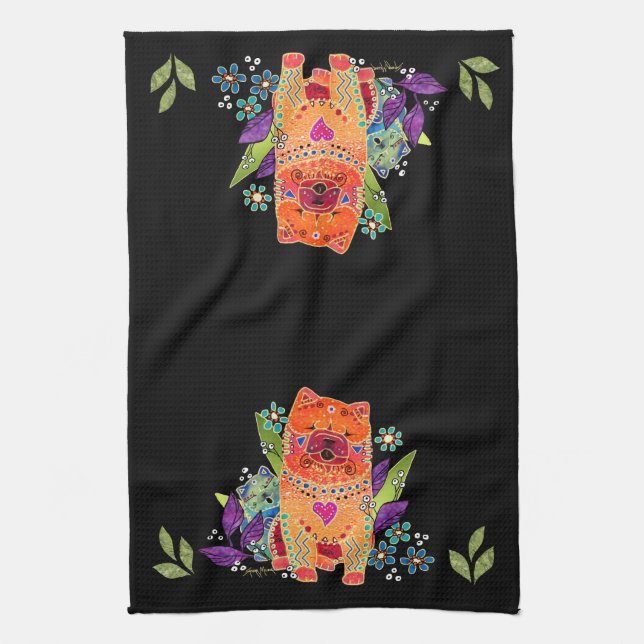 BINDI smooth chows kitchen towel (Vertical)