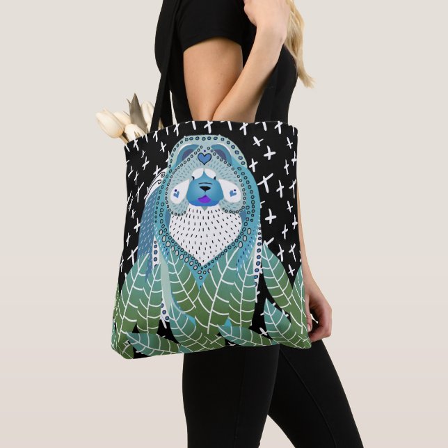 BINDI SOPHIE blue chow tote or cross body bag (Close Up)