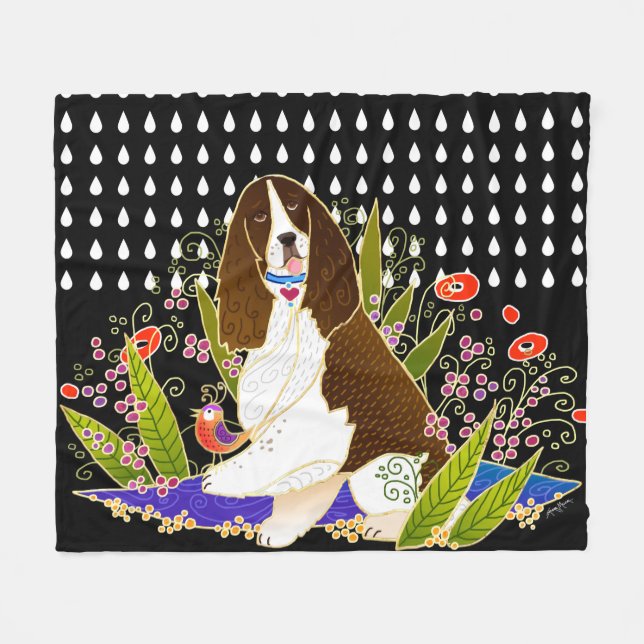 BINDI SPRINGER SPANIEL - fleece blanket - 3 sizes (Front (Horizontal))