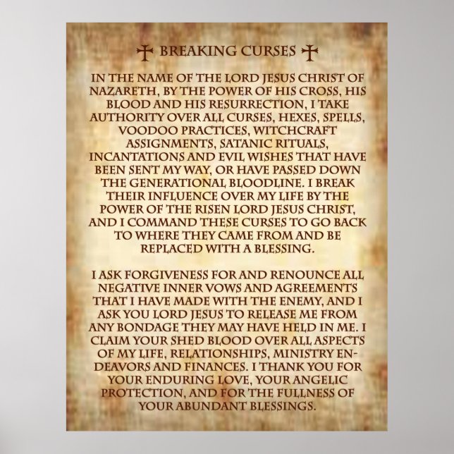 Binding Prayer for Breaking Curses. Poster (Front)