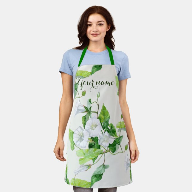 Bindweed white flower apron (Worn)