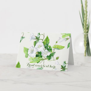 Bindweed white flower holiday card