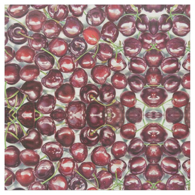 Bing Cherries Fabric (Close Up)