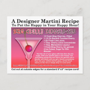 Bing Cherry Daiquiri Martini Recipe Postcard