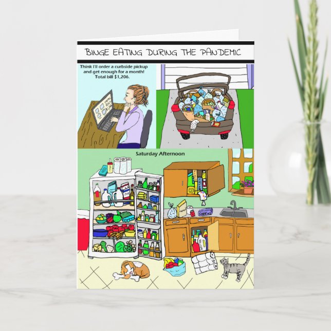 Binge Eating and Wine Drink during the Pandemic Card (Front)