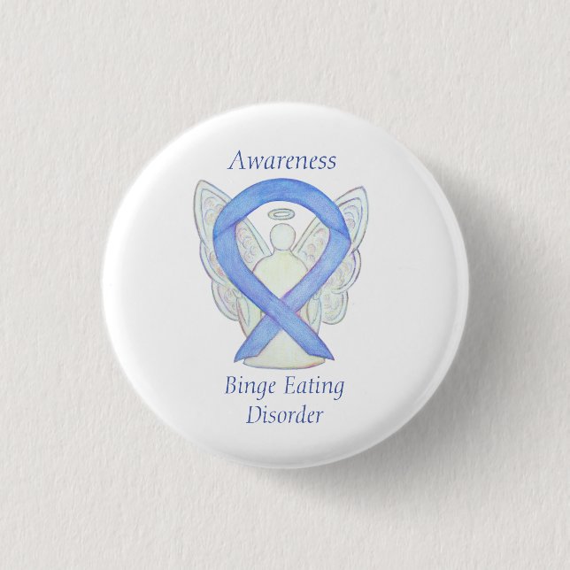 Binge Eating Disorder Awareness Ribbon Angel Pin (Front)