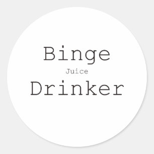 Binge Juice Drinker Black Blue Red Classic Round Sticker