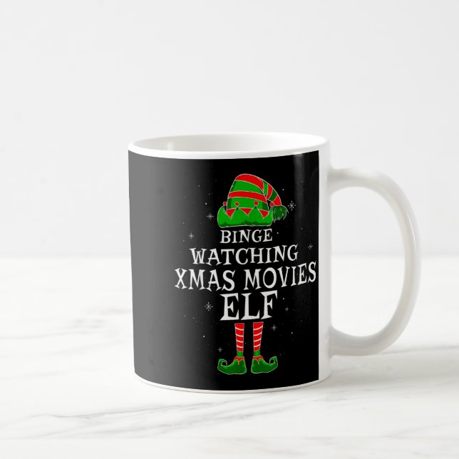 Binge Watching Xmas Movies Elf Matching Family Chr Coffee Mug (Right)