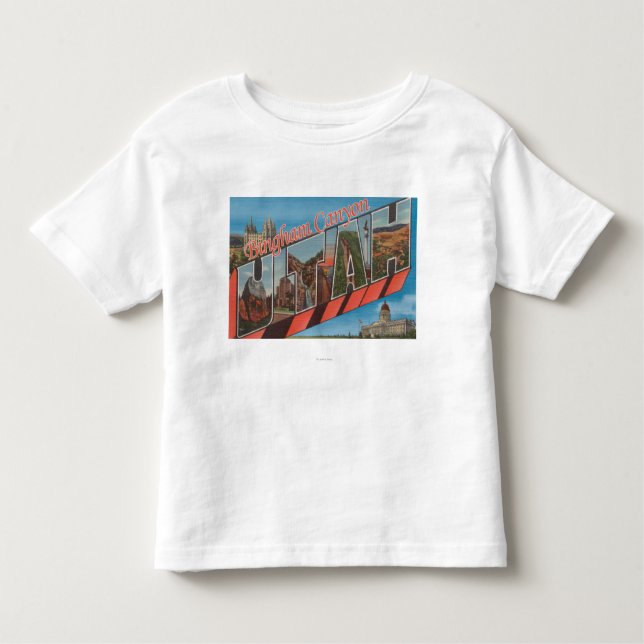Bingham Canyon, Utah - Large Letter Scenes Toddler T-Shirt (Front)