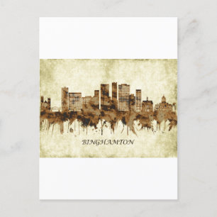 Binghamton New York Cityscape Holiday Postcard