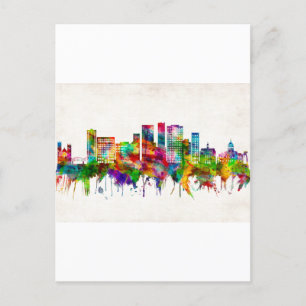 Binghamton New York Skyline Holiday Postcard