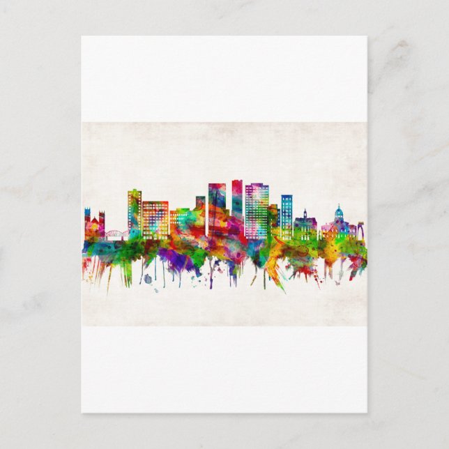 Binghamton New York Skyline Holiday Postcard (Front)