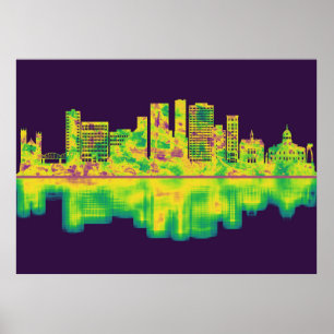 Binghamton New York Skyline Poster