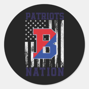 Binghamton Patriots Logo Nation HS Classic Round Sticker