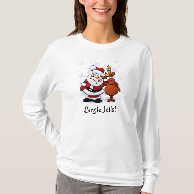 Bingle Jells Santa & Rudolph Holiday Tee (Front)