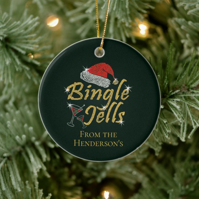 Bingle Jells Tipsy Christmas Ceramic Ornament (Tree)