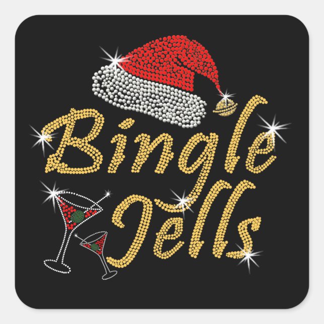 Bingle Jells Tipsy Christmas Square Sticker (Front)