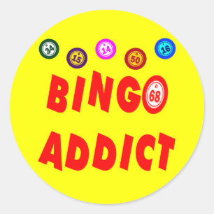 BINGO ADDICT CLASSIC ROUND STICKER