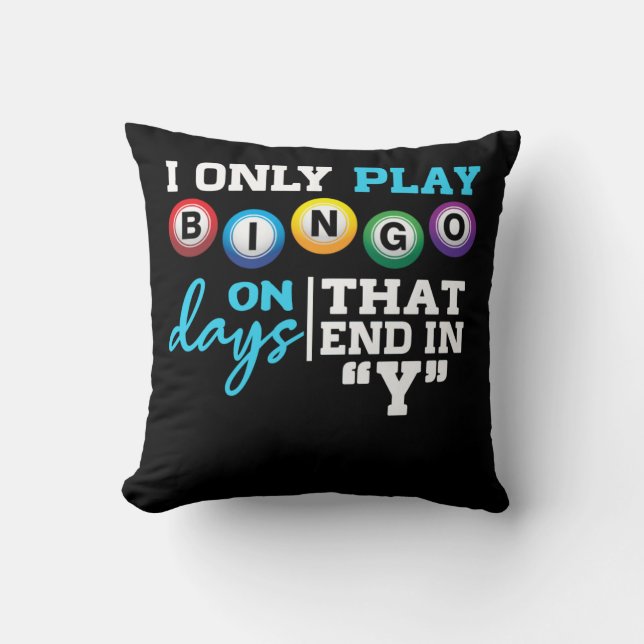 Bingo addict Grandma Grandpa Bingo Gambling Cushion (Front)